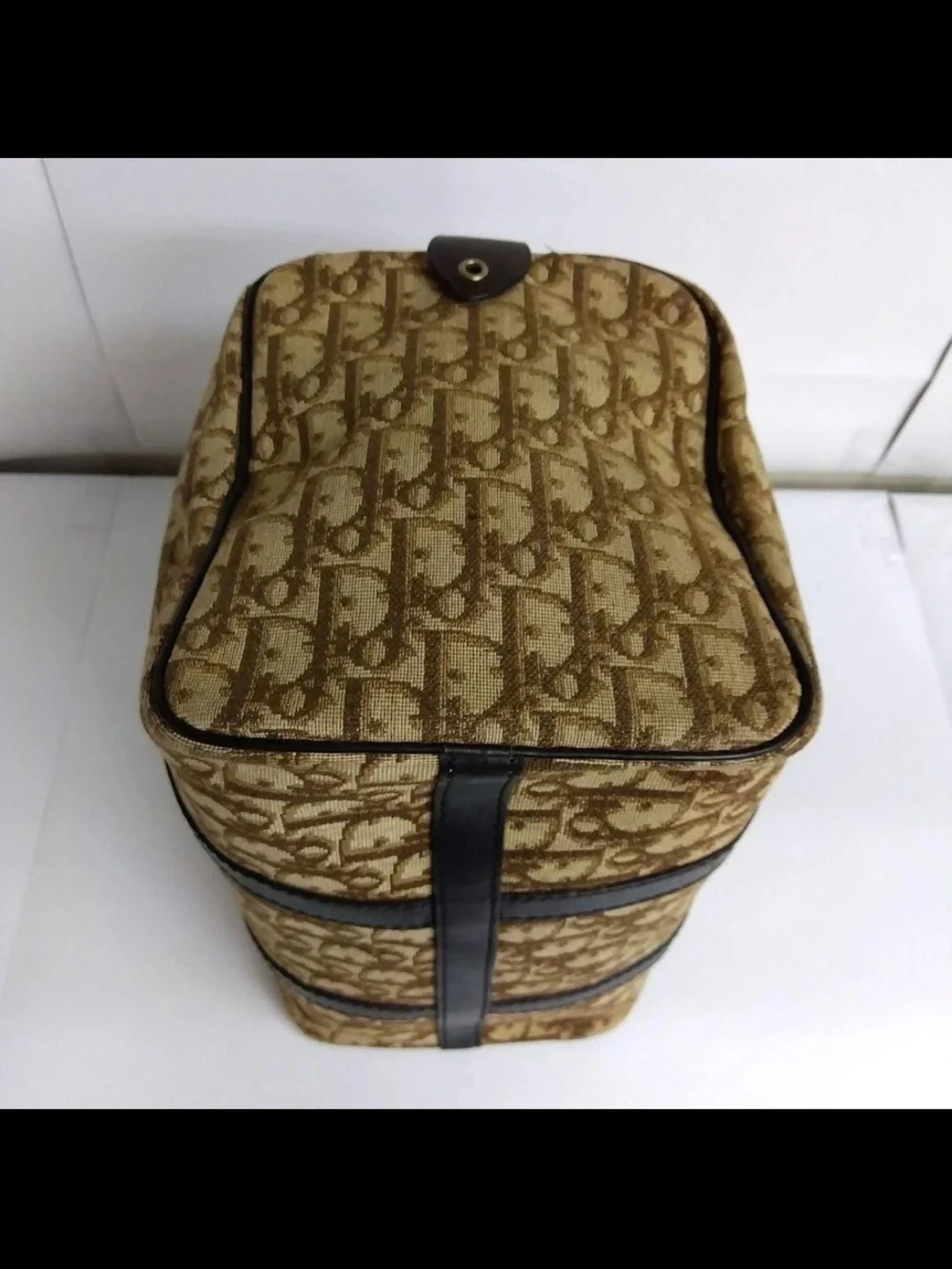 Dior Brown Monogram Canvas Duffel with Dark Brown Leather Trim